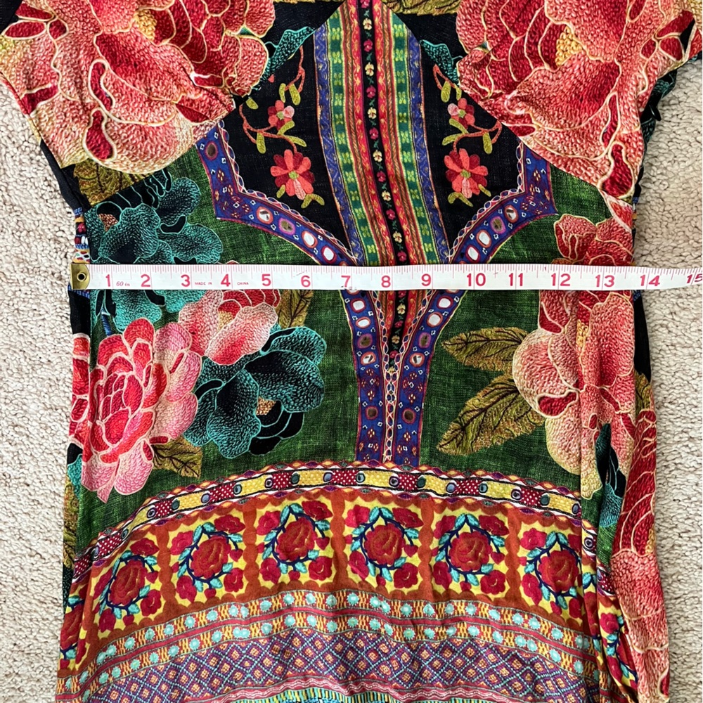 Farm Rio Rosario Bell Sleeve Lightweight Floral Boho Maxi Dress Size S - Picture 9 of 11